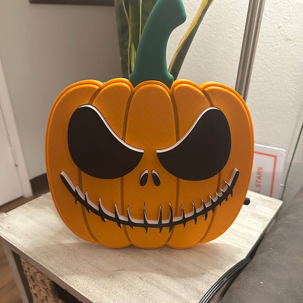 Jack Skellington Light-Up Pumpkin Sign