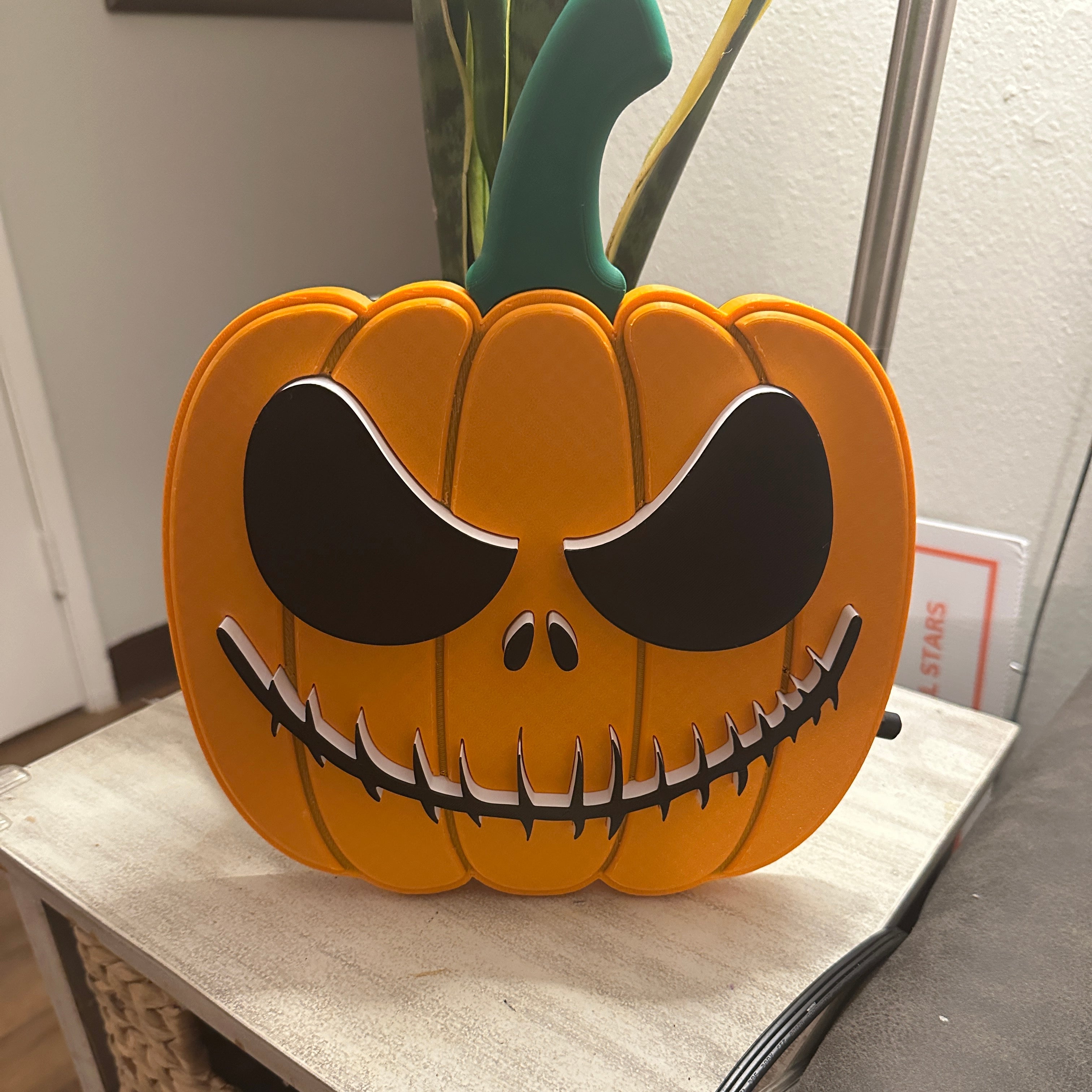 Jack Skellington Light-Up Pumpkin Sign