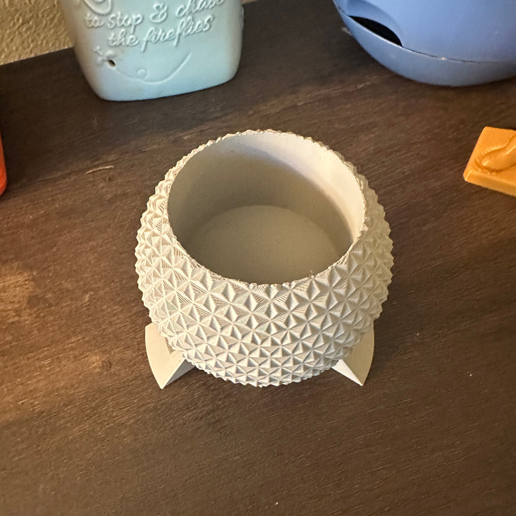 Spaceship Earth Planter with Succulent