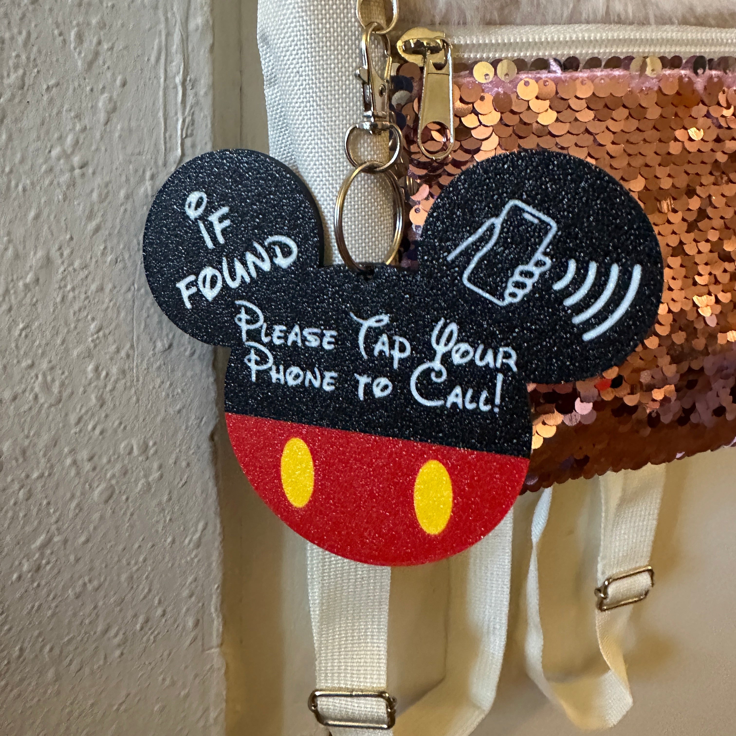 Mouse "If Lost, Please Call" NFC Bag Tag