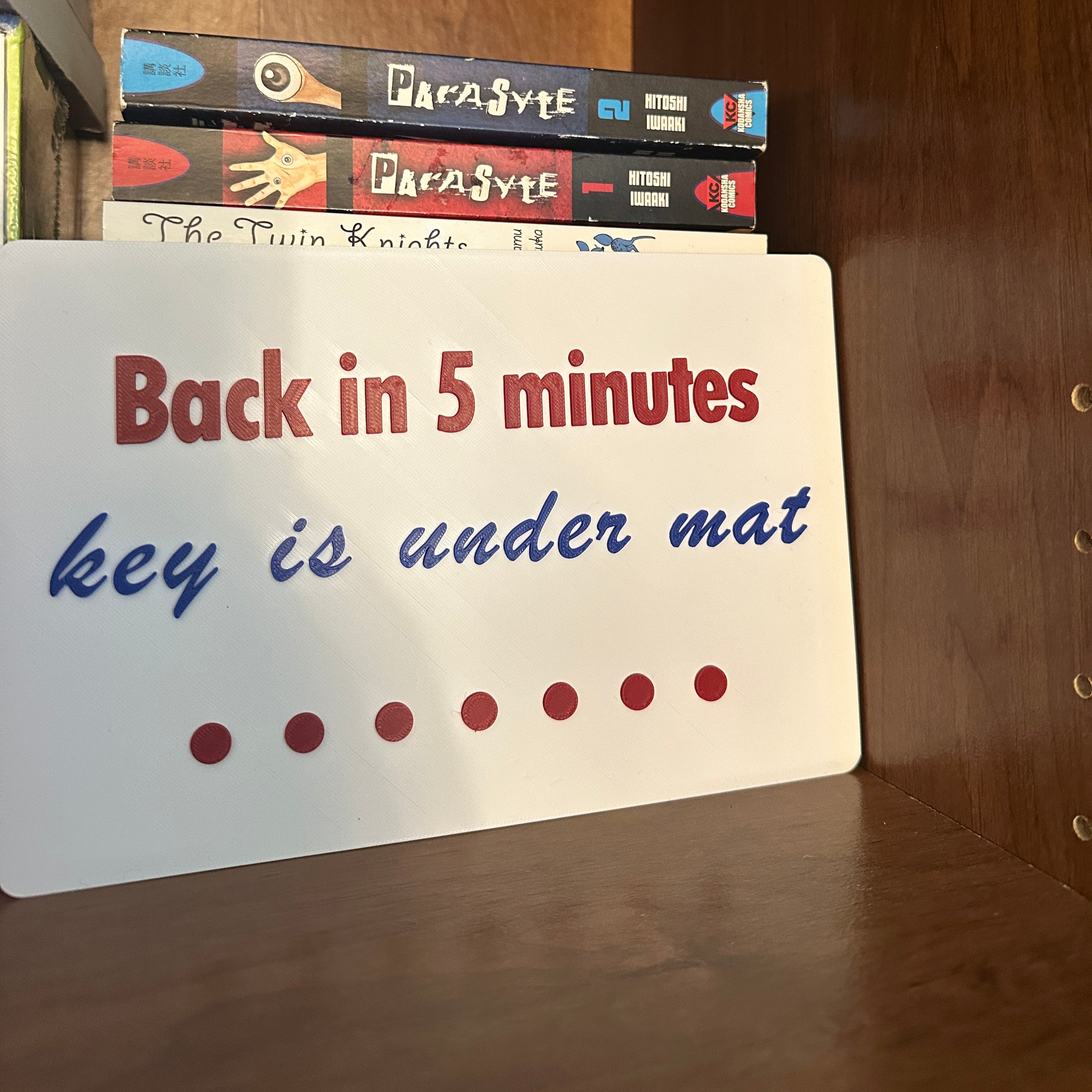 Back in 5 Minutes Sign